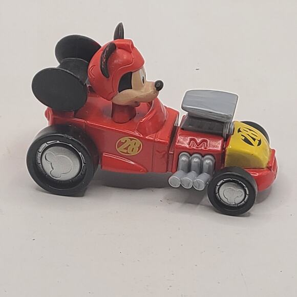 Mickey Mouse Roadster Racers Hot Rod Diecast Red Race Car 2016 Mattel - Picture 3 of 5
